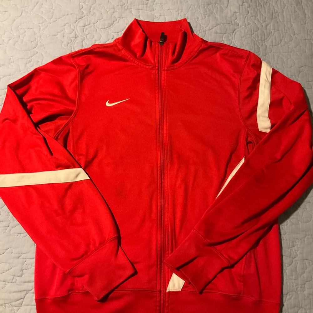 Nike Red and White Track Jacket